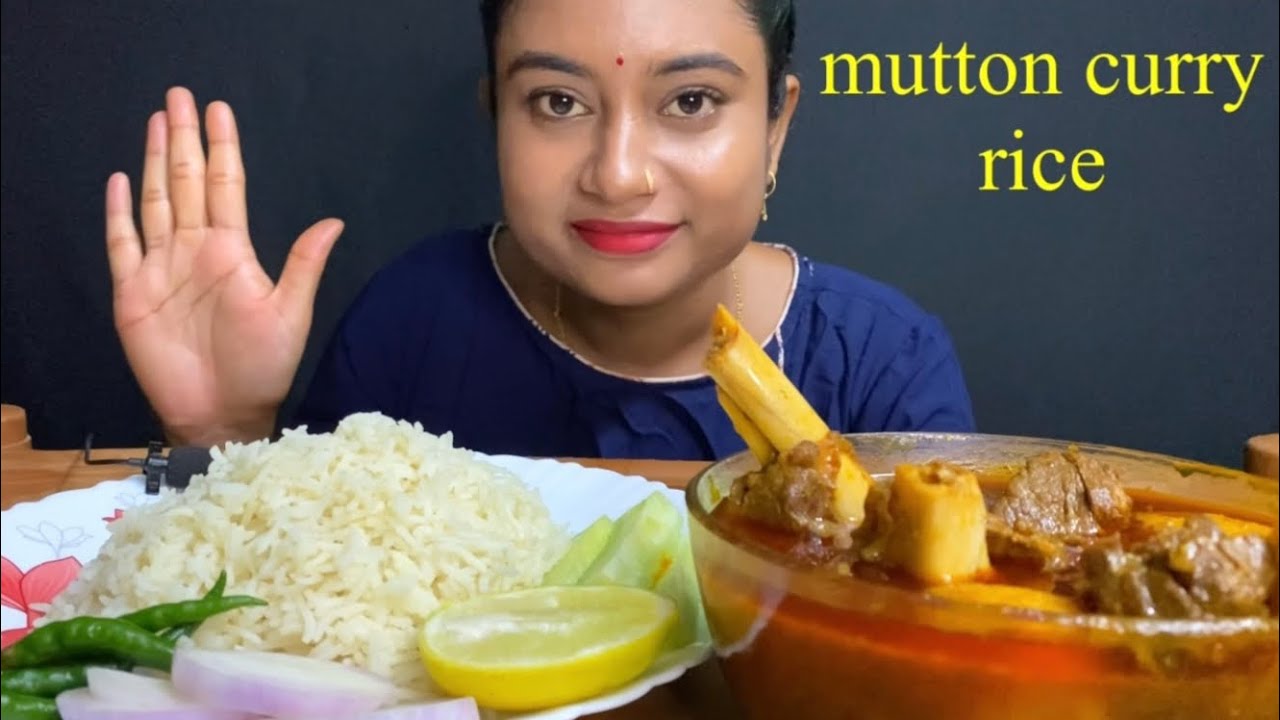BIG BITES !! BENGALI SPICY MUTTON CURRY WITH RICE !! EATING SHOW !! SUKLAR BHURIBHOJ