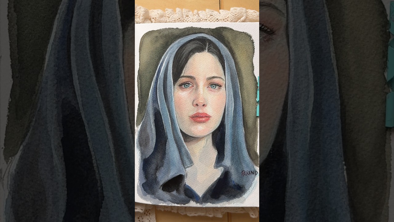 Why do i start with blue for skin tones?🦋#watercolor #watercolorportrait #watercolortutorial