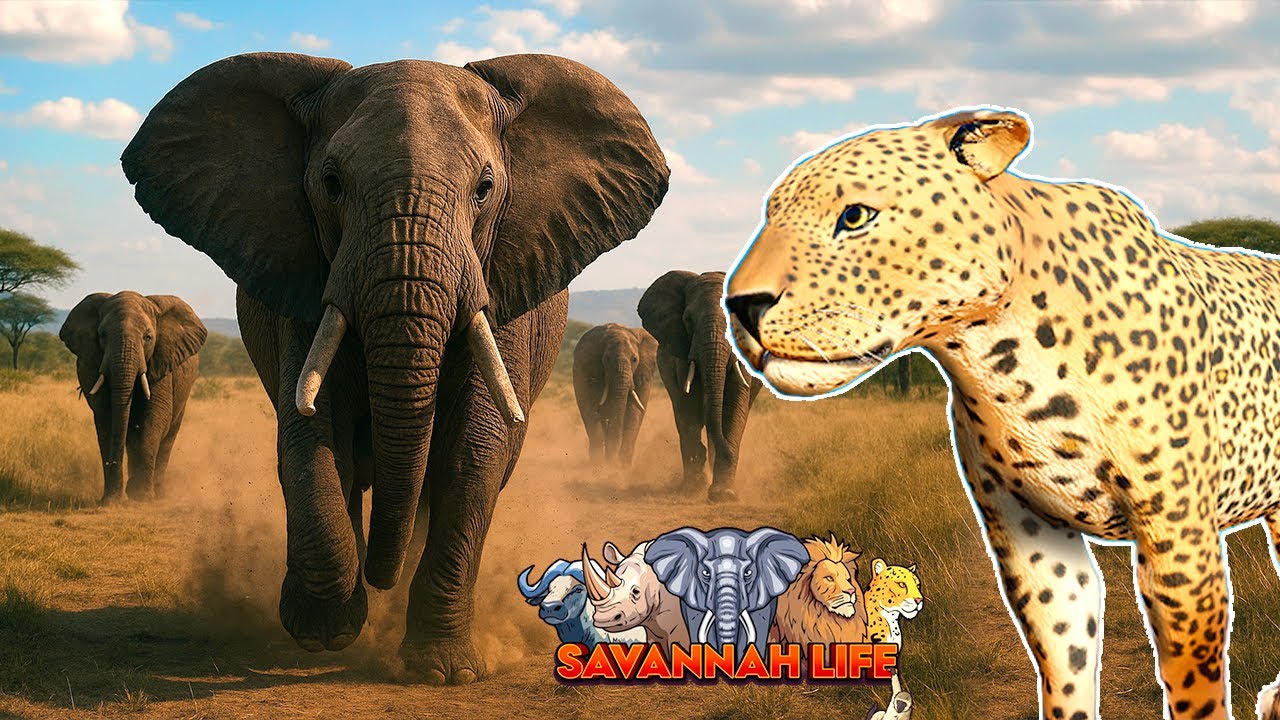 LEOPARDO SOLITÁRIO, OS ELEFANTES PROTEGERAM MINHA PRESA - Savannah Life Roblox