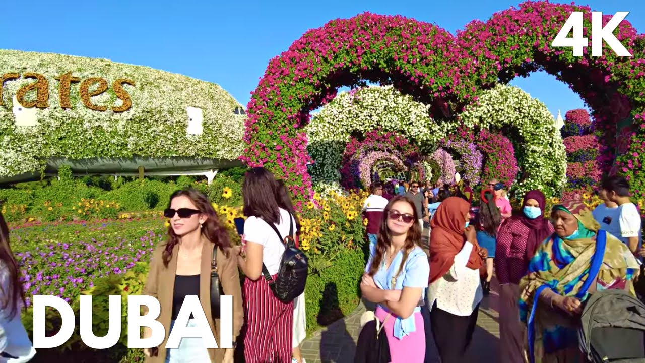 Magical Dubai Miracle Garden Walking Tour 🇦🇪 4K | Dubai | United Arab Emirates 🇦🇪
