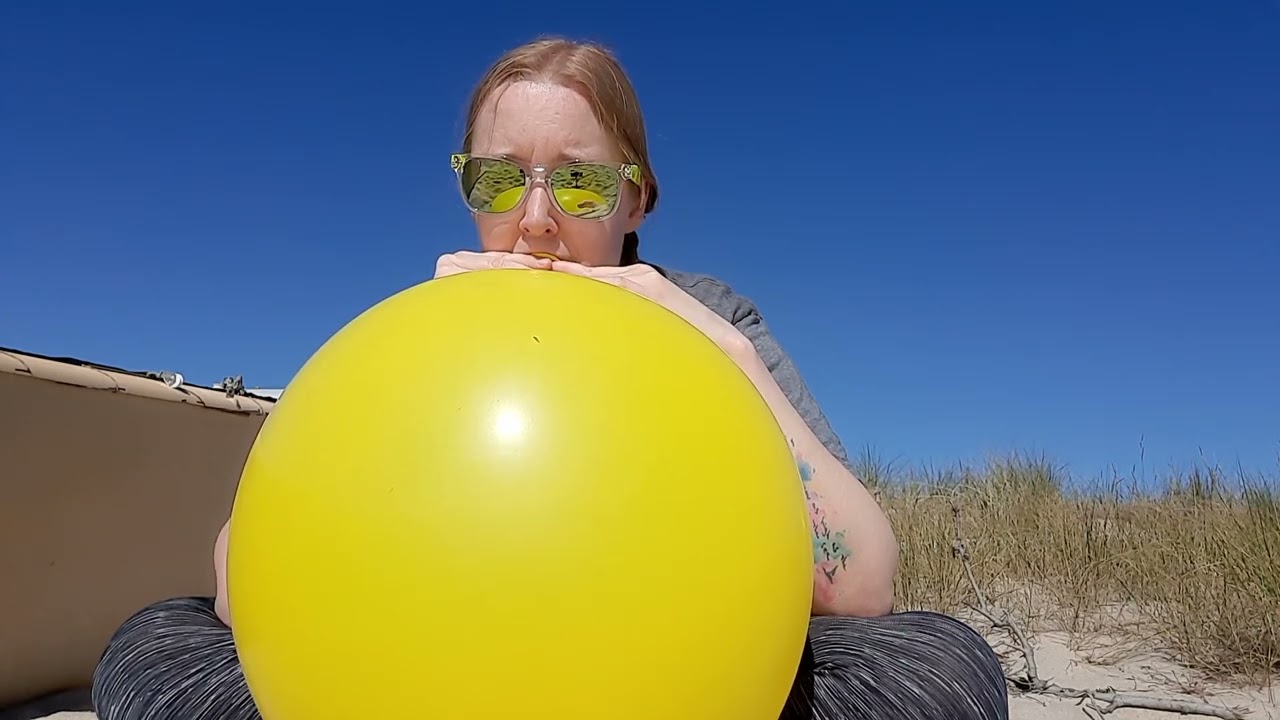 Blow to POP a Giant Yellow Balloon- Accidently