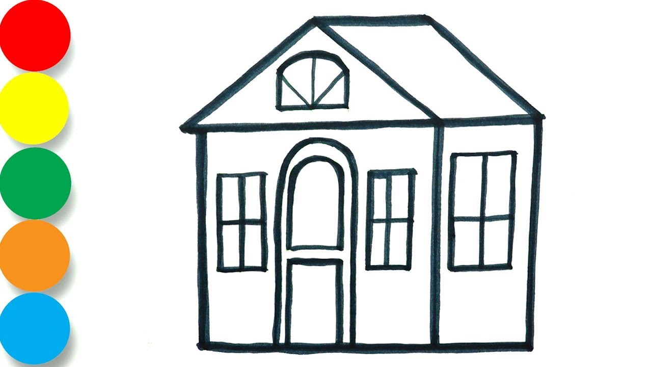 Coloring House - Drawing Awesome Playhouse for Kids, Toddlers - Fun Playing Hands