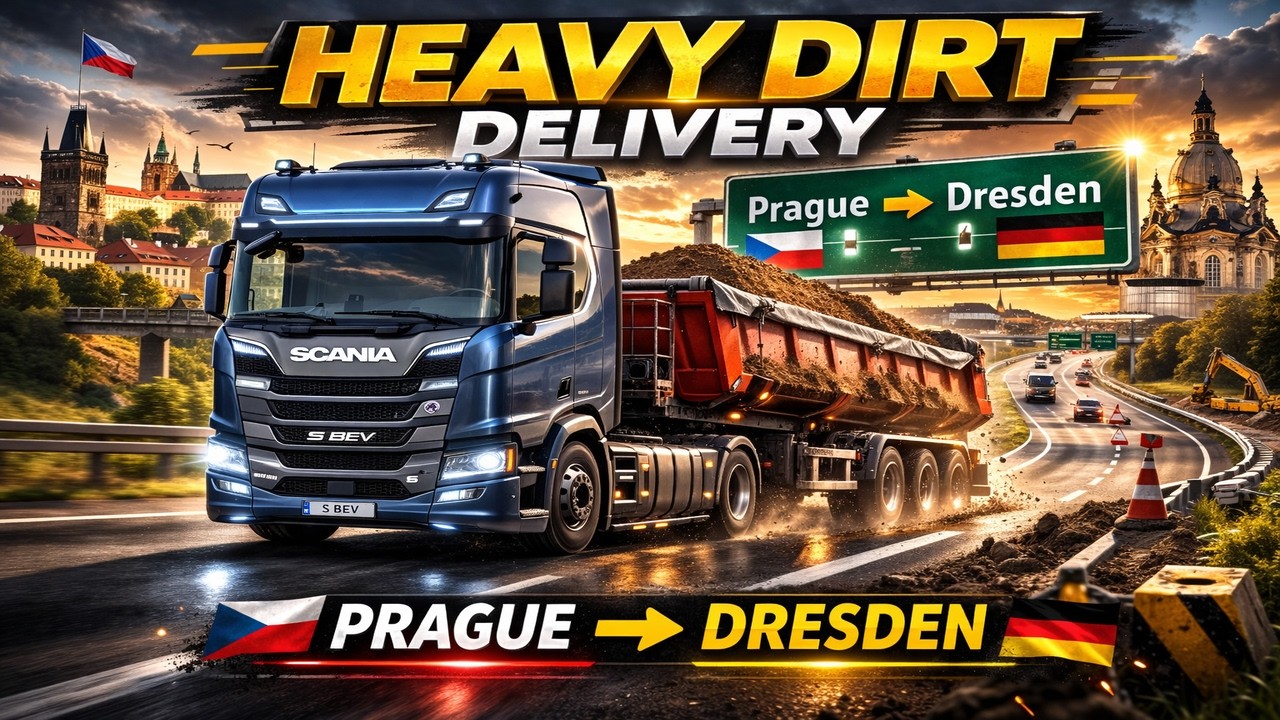 ETS2 | Realistic Heavy Haul: Transporting Excavated Soil | Prague to Dresden