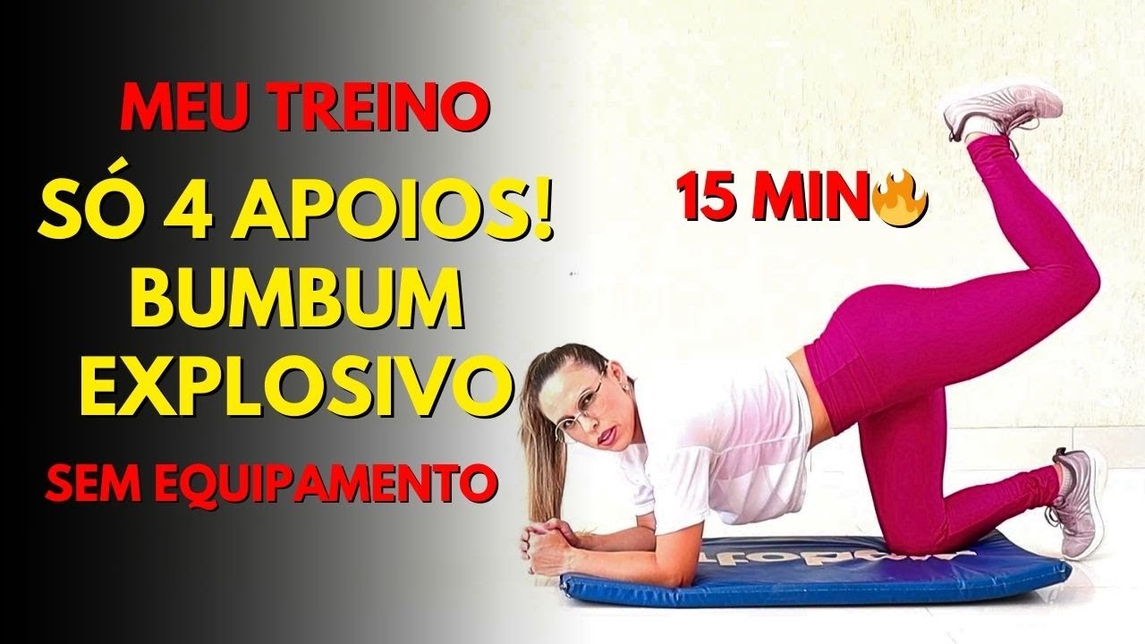 Bumbum Durinho em 15 Minutos! Treino de Glúteos SÓ 4 APOIOS (Fácil e Rápido para Fazer em Casa)