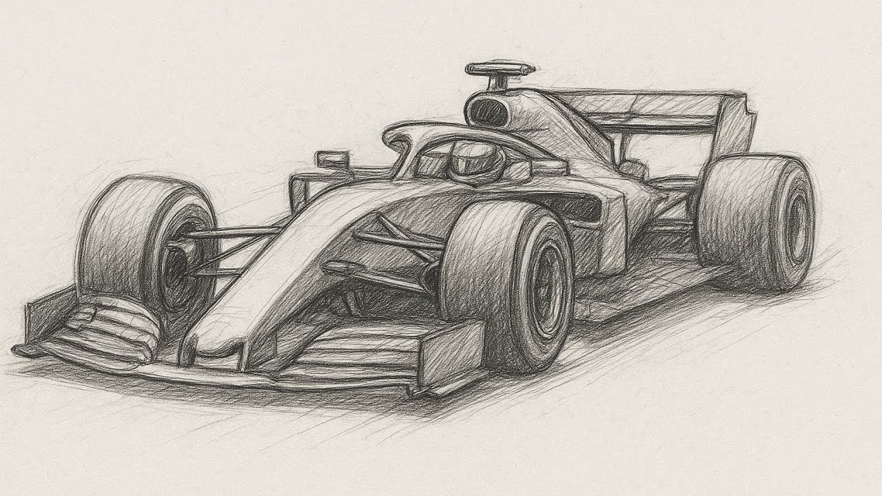 Drawing of F1 car ll STEP by step sketch for beginners ll #viral #art #car #sketch