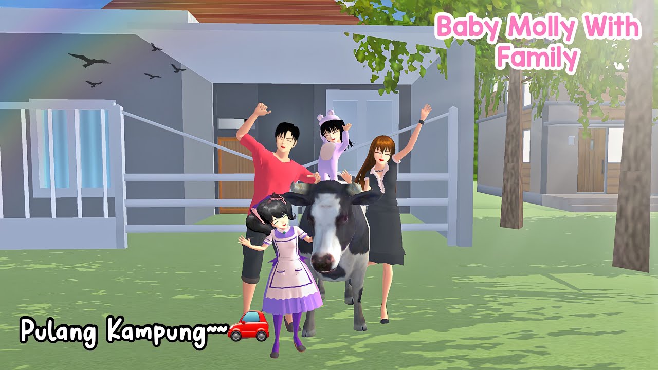 Baby Molly With Family (PULANG KAMPUNG) || Drama sakura school simulator