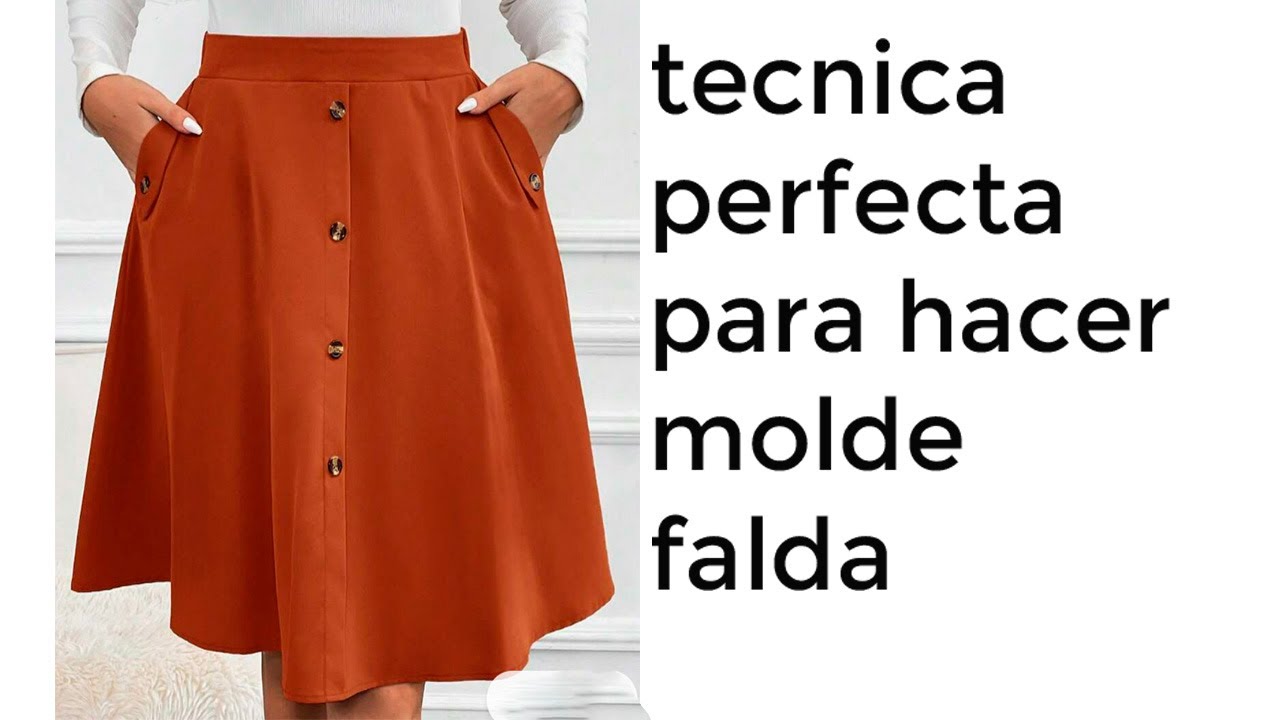 como hacer molde perfecto para falda tecnica facil