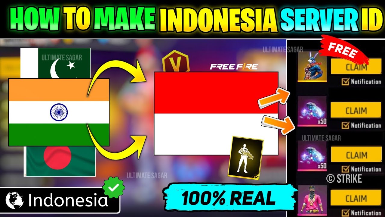 Indonesia Server Ki Id Kaise Banaye || How To Make Indonesia Server Id || Indonesia Server Free Fire