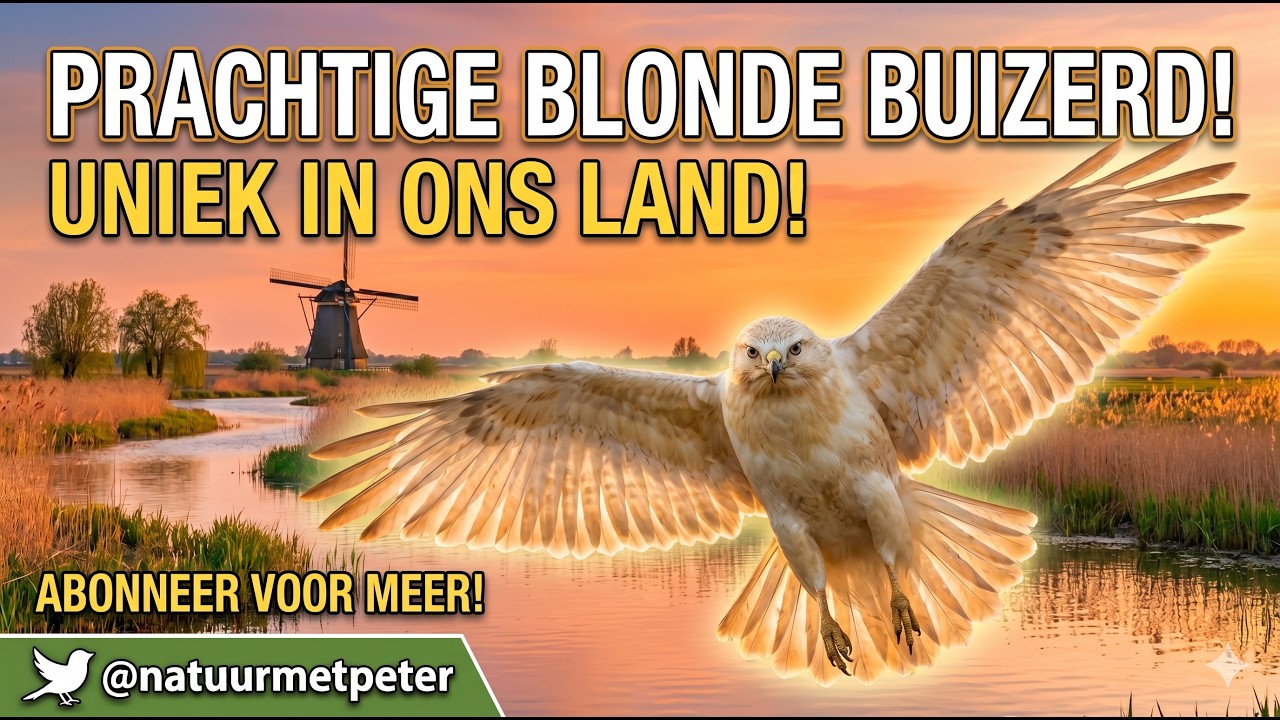 Licht gekleurde buizerd in de Broekpolder 🦅✨ | Zeldzame verschijning | Natuur met Peter #birds #