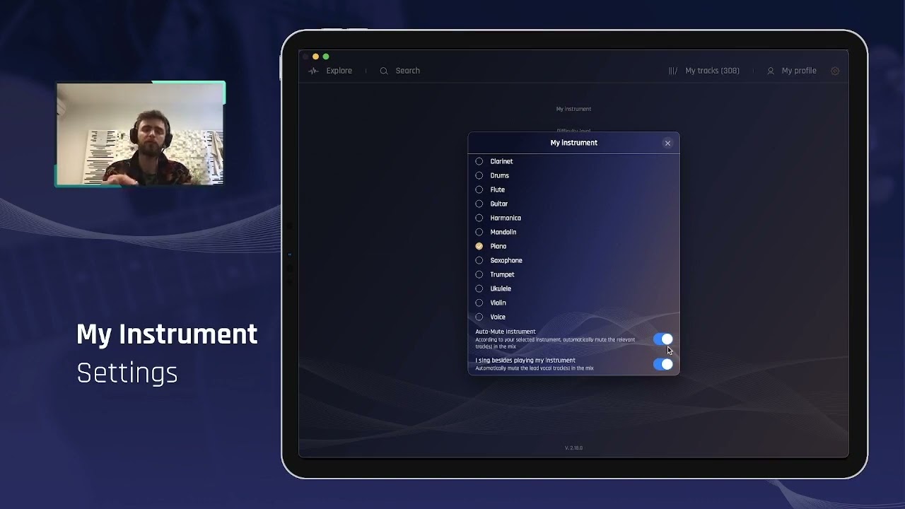 Jamzone App: Settings - My Instrument (tutorial)