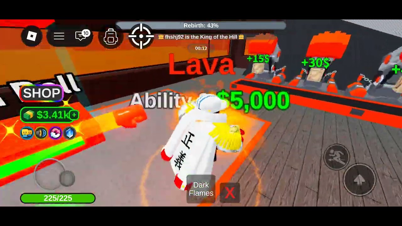 Choosing lava elemental in elemantal power tycoon