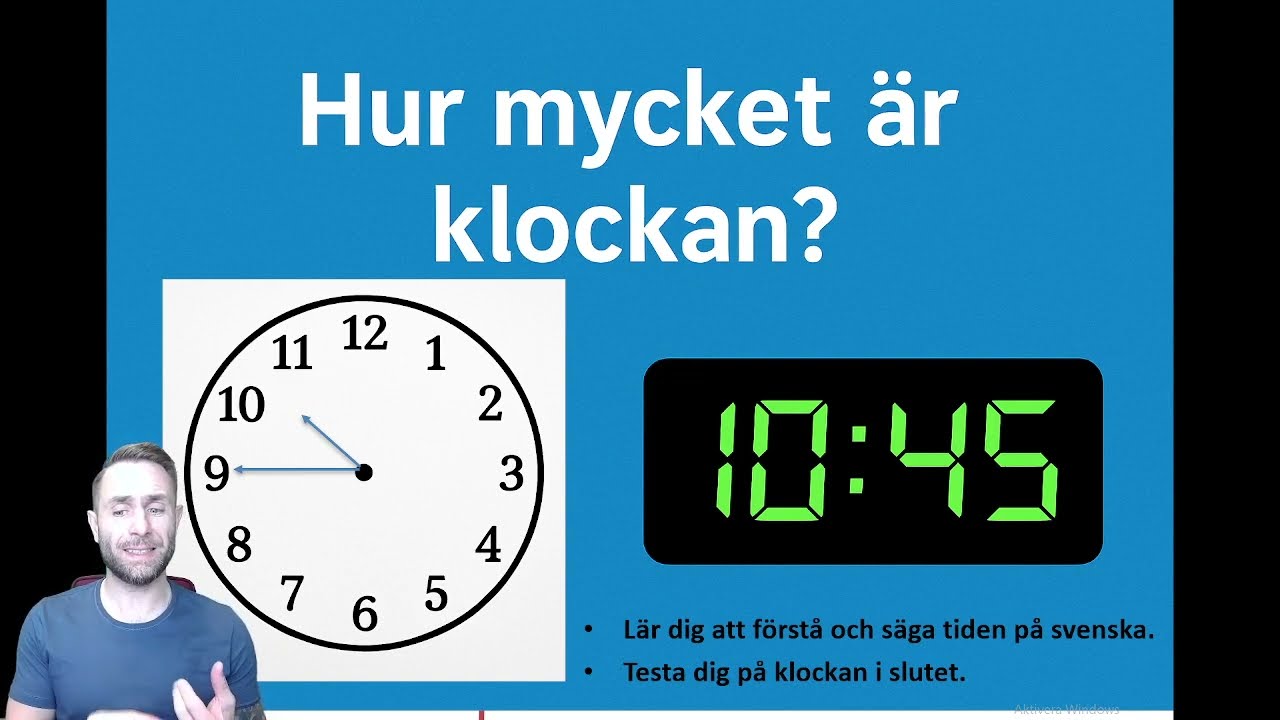 Lär dig klockan på svenska! (Med test)