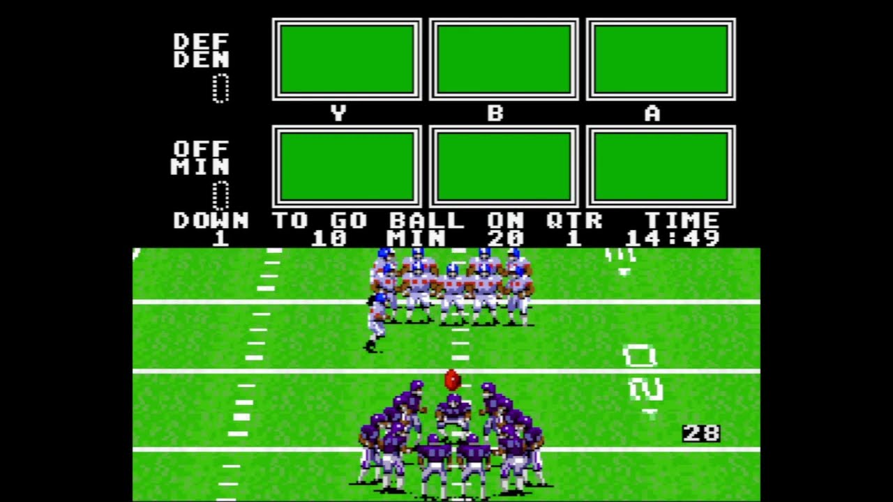 John Madden Football (SNES) - Simulation Tournament (Minnesota vs Denver)