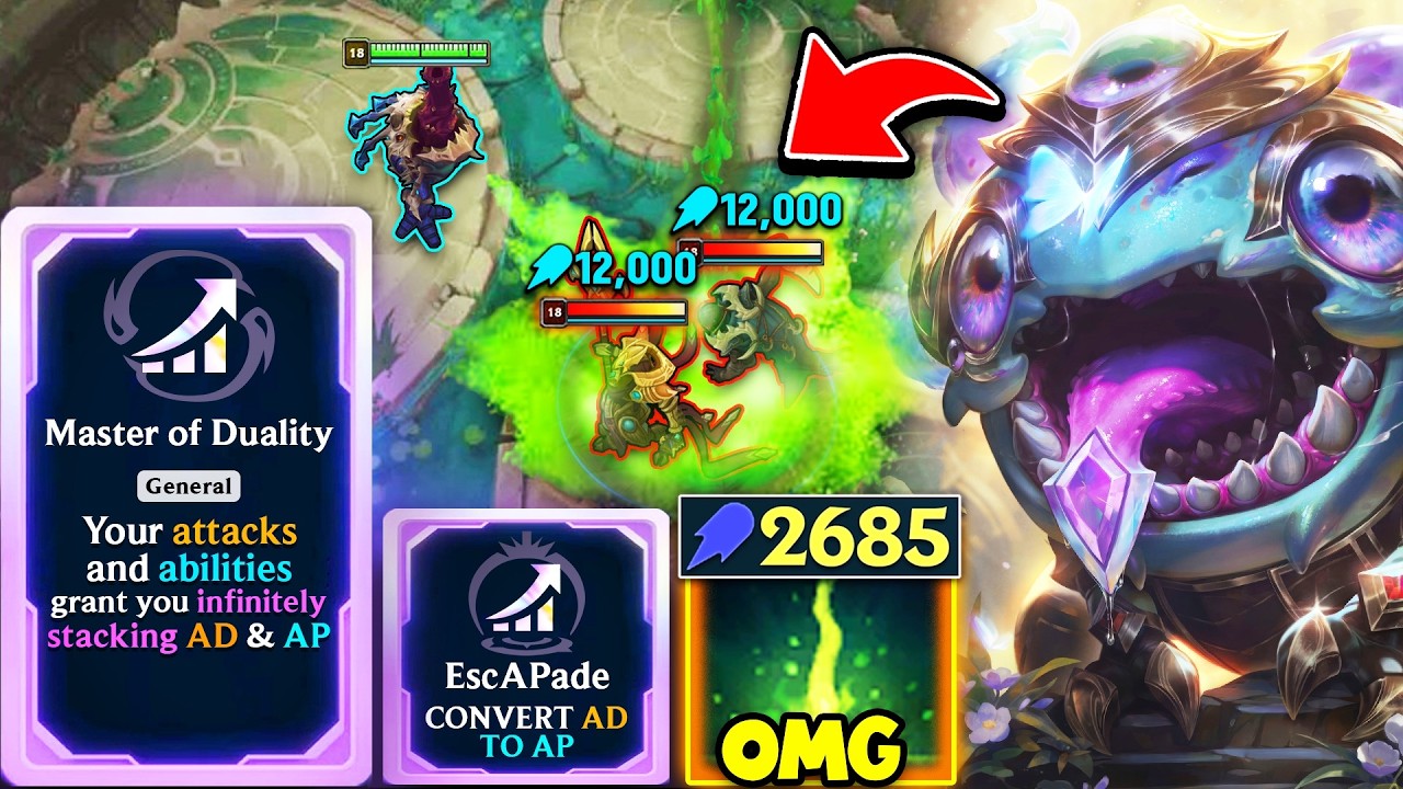 1 in a Million Kog'Maw God Rolls: 2685 AP makes every spell a Nuke... (PERFECT AUGMENTS)