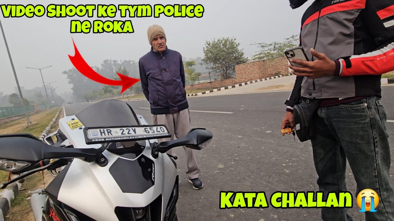 Video Shoot Ke Tym Roka Police Walo ne 😰 | Kata Challan 😭 | Itni thand me ride 🥶 | HR 21 RONIN