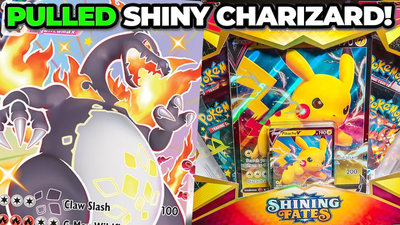 I PULLED SHINY CHARIZARD VMAX From Pokemon Shining Fates Pikachu V Box!