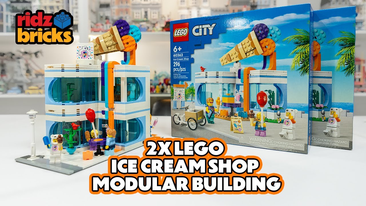 Cheap $70 LEGO Modular Building. Custom 2X LEGO City Ice Cream Shop Remix