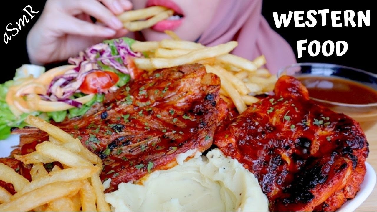 [ENG SUB] LAMB CHOP + CHICKEN CHOP + STEAK | Eating Sounds