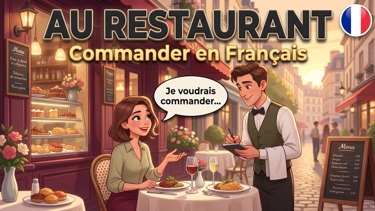 Parler De La Nourriture | Commander Au Restaurant En Français | Conversation Pratique (A2) 🇫🇷🍽️