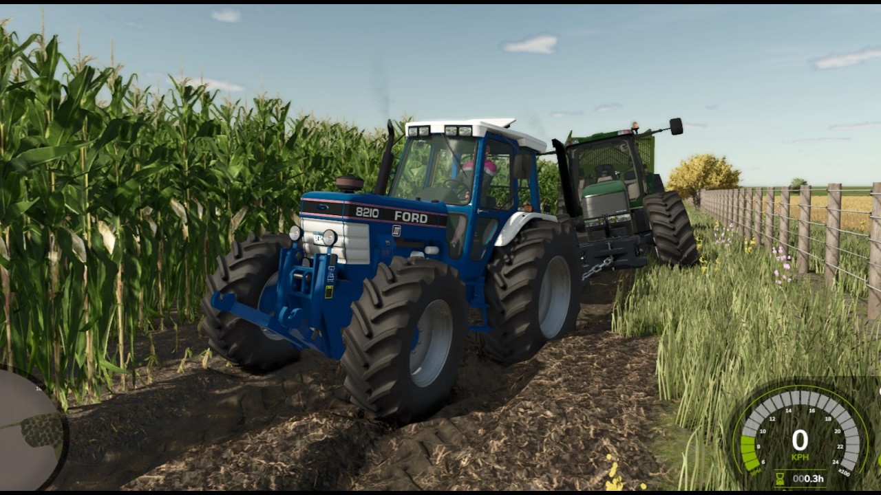 FS25 Realistic Gameplay – Heavy Trailer Mud Rescue with Ford & Case Tractors