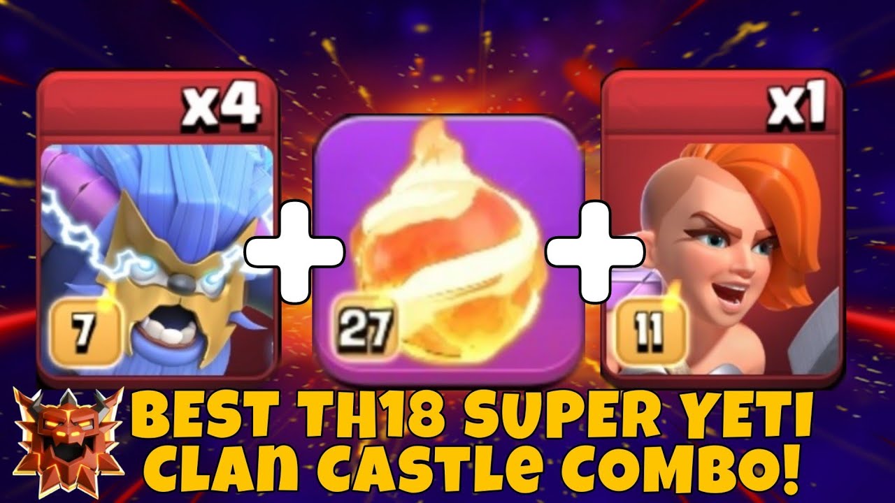 Лучшая армия супер-йети в Легендарной лиге TH18? Раскрыто комбо OP Clan Castle