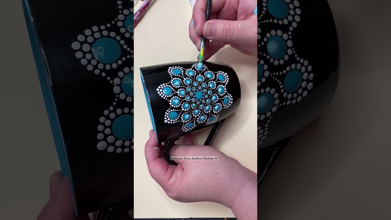 Dot mandala coffee mug painting #painting #art #satisfying #craft #mandala #coffee #coffeemug