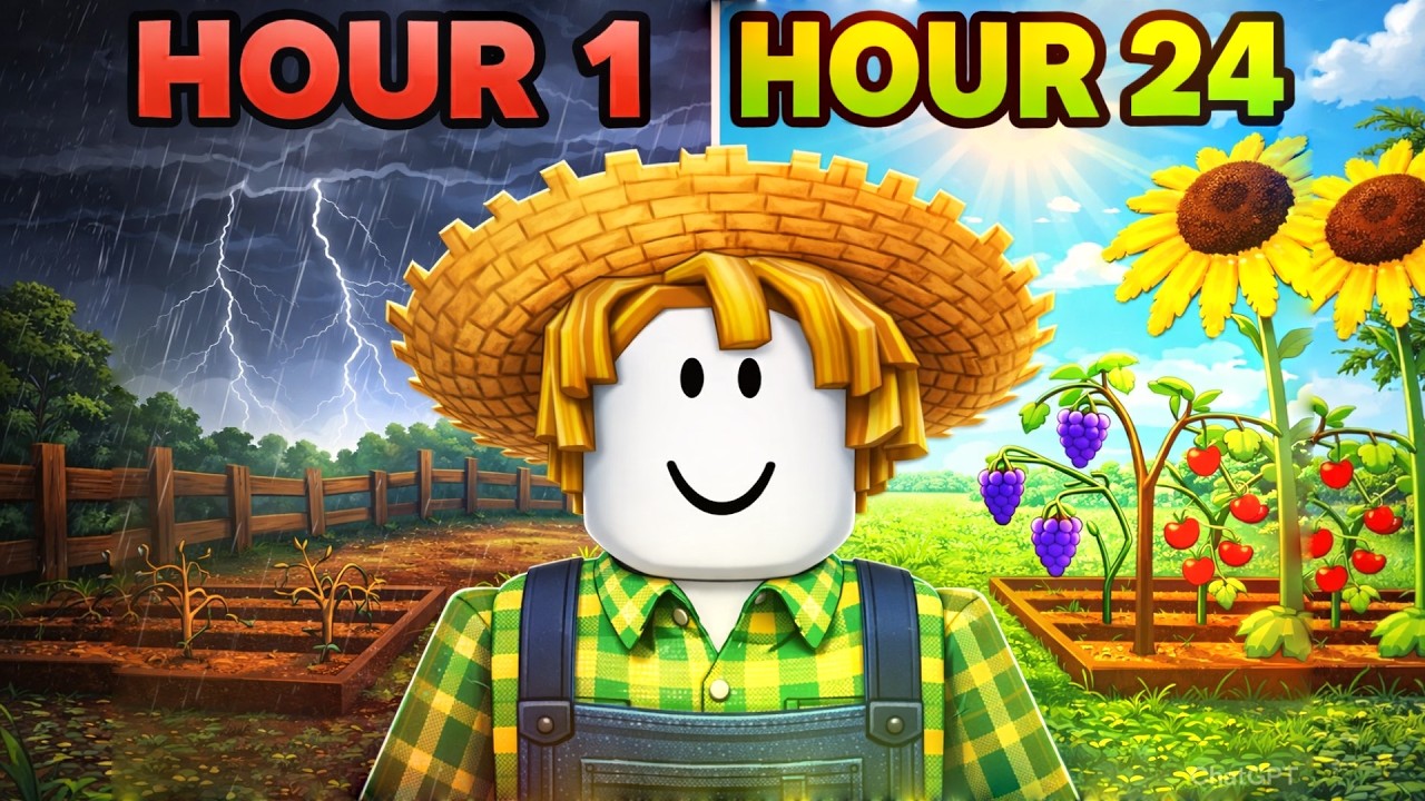 “Hour 1 vs Hour 24 in Roblox Farming… HUGE Difference 😳”