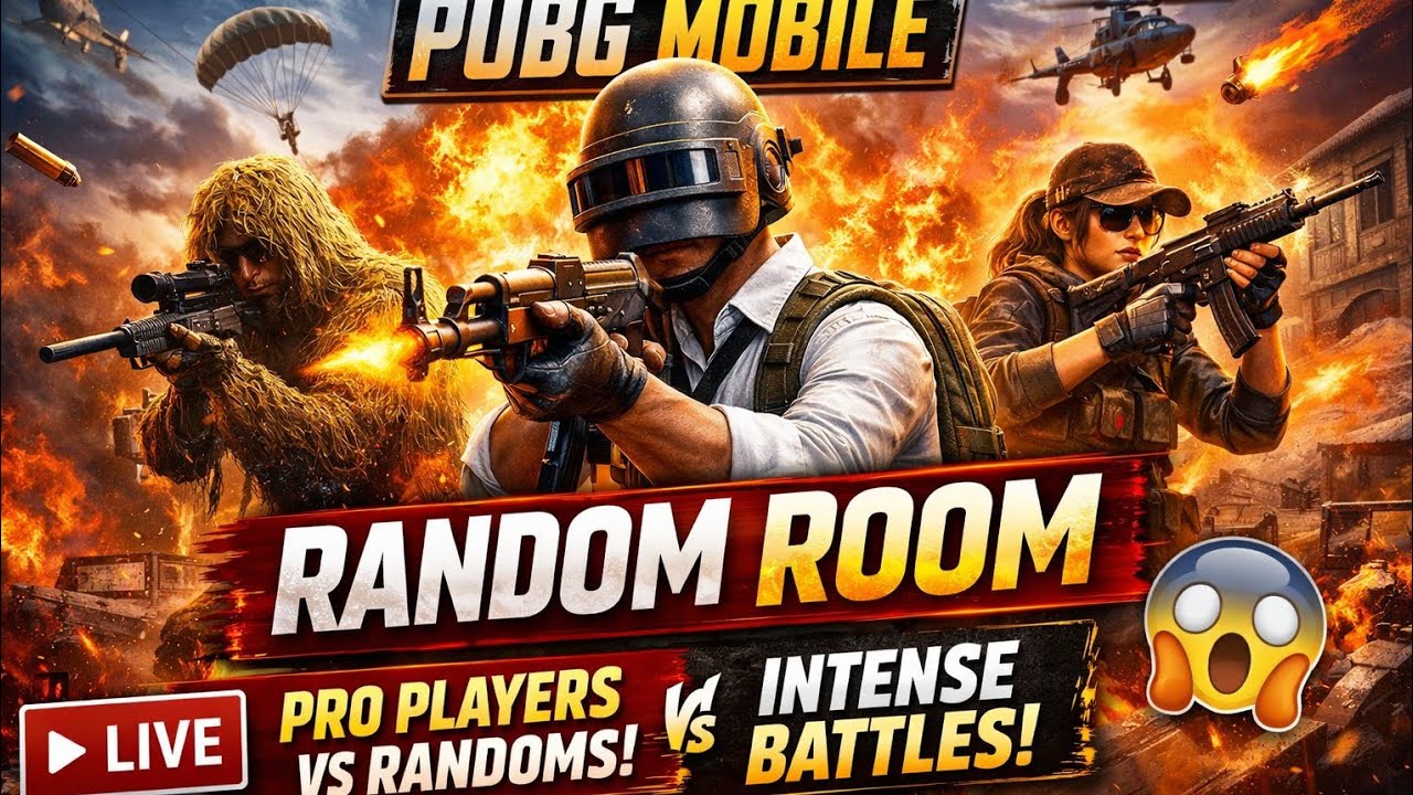 PUBG Mobile Random Room Live 🔥 Custom Room Fun & Fight