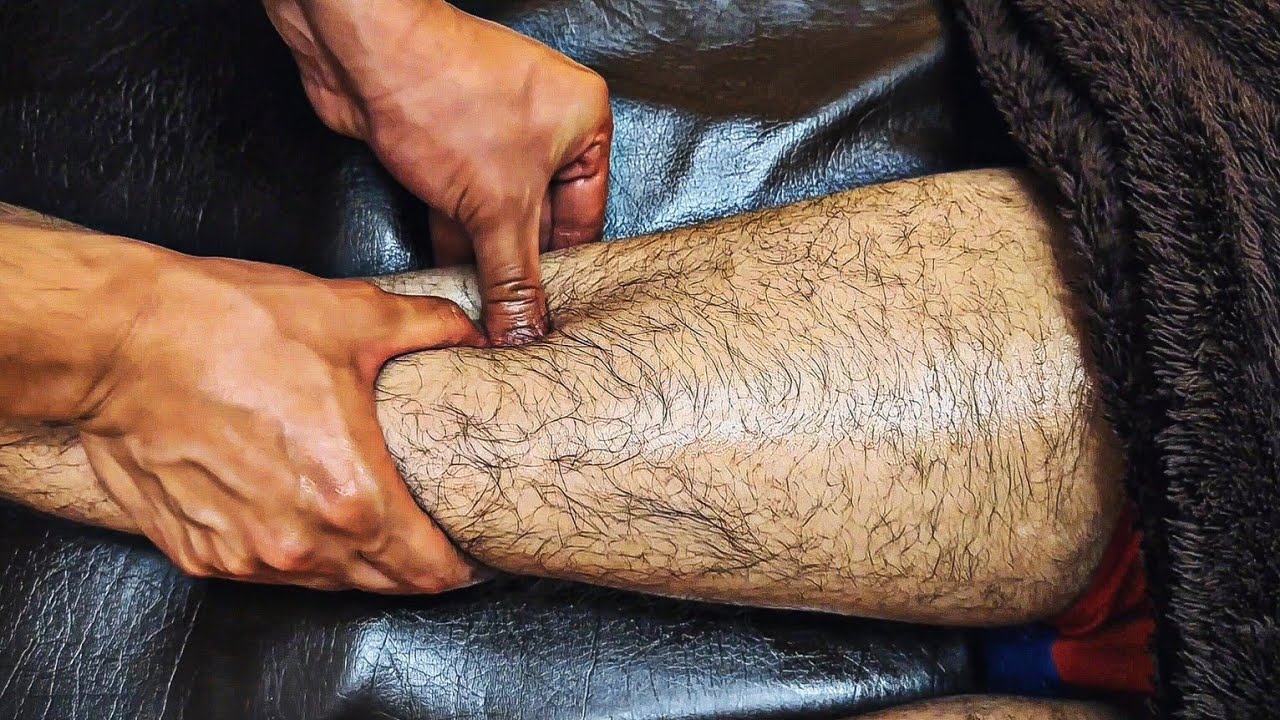 ASMR Hairy Legs Massage & Foot Massage