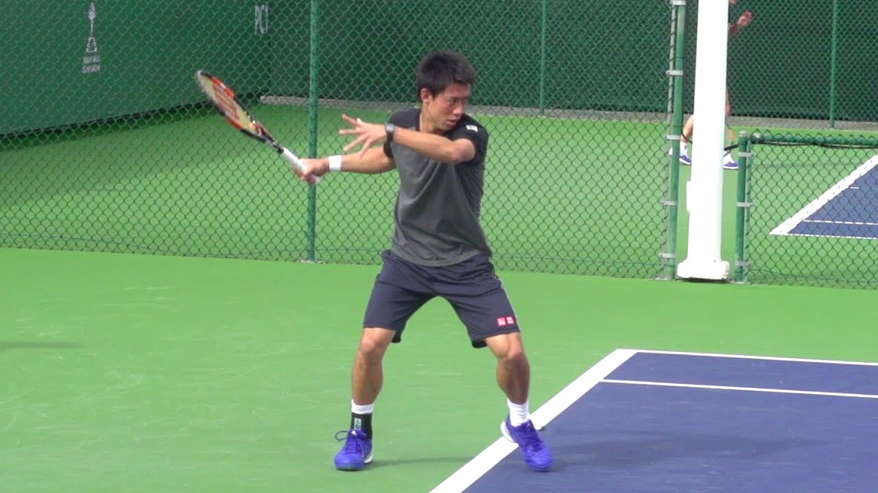 Kei Nishikori Forehand Slow Motion - ATP Tennis Forehand Technique