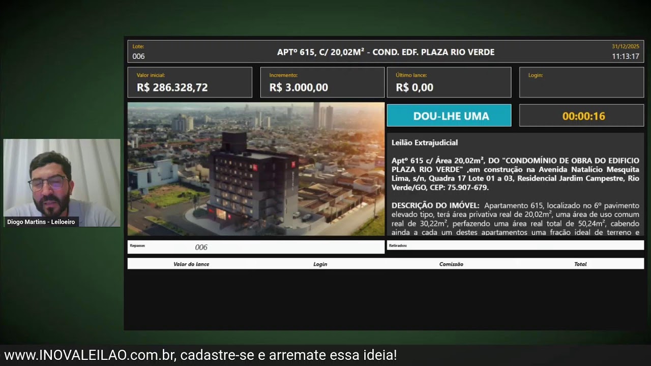 Leilão Extrajudicial - 1º e 2º - 31.12.2025 - 10h e 11h - Exclusivamente Eletrônico.