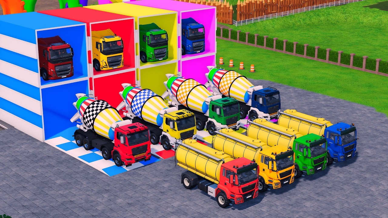 TRANSPORTING BUS, POLICE CARS, DUMP TRUCK, BOX TRUCK, FIRE TRUCK WITH SCANIA TRUCK - FS22 #18