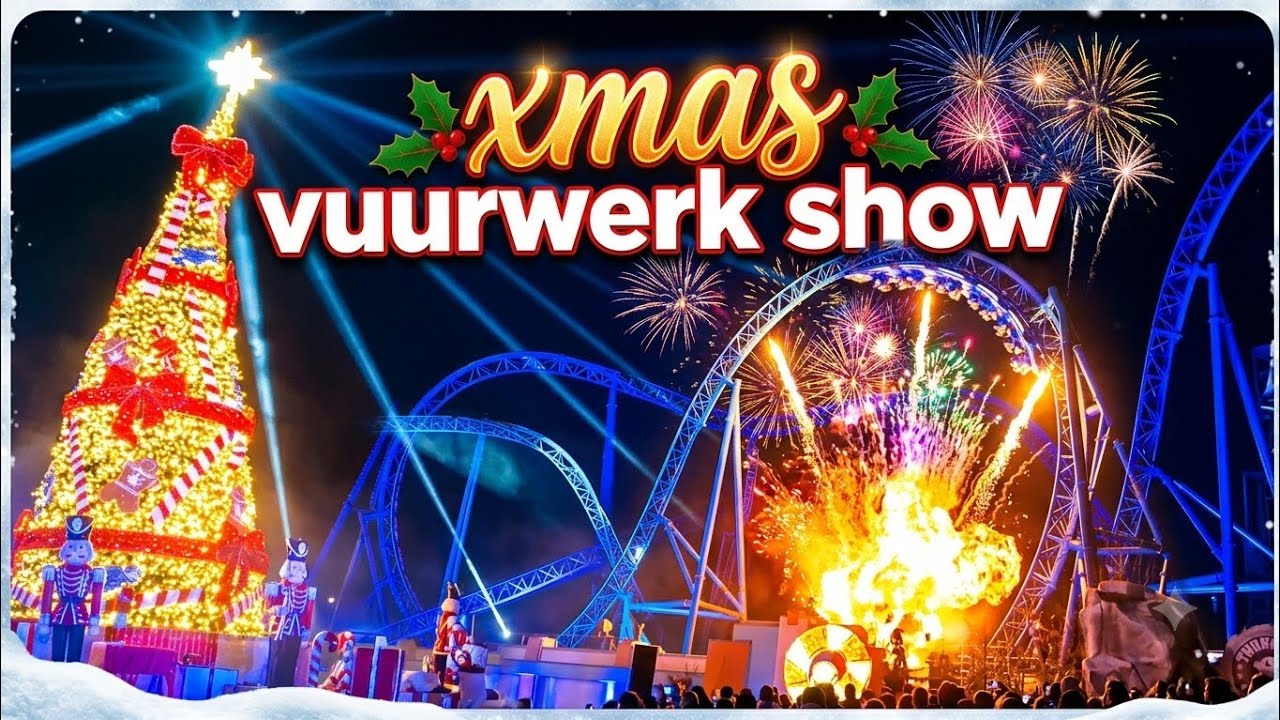 VUURWERK EINDSHOW // MOVIEPARK GERMANY // 2025 // SANTA IN ACHTBAAN // KERSTBOOM