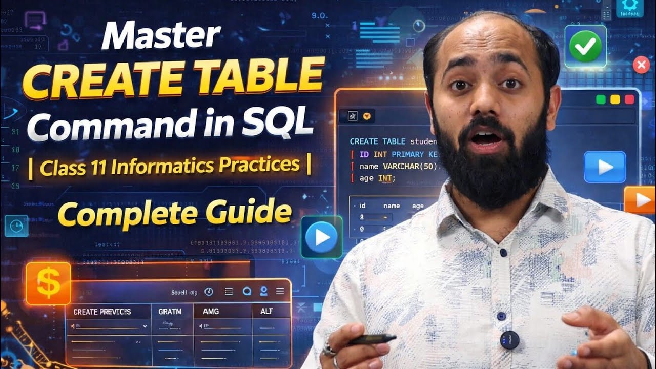 SQL 2  CREATE TABLE Command | Informatics Practices | Complete Guide #cbse #exam #oneshot