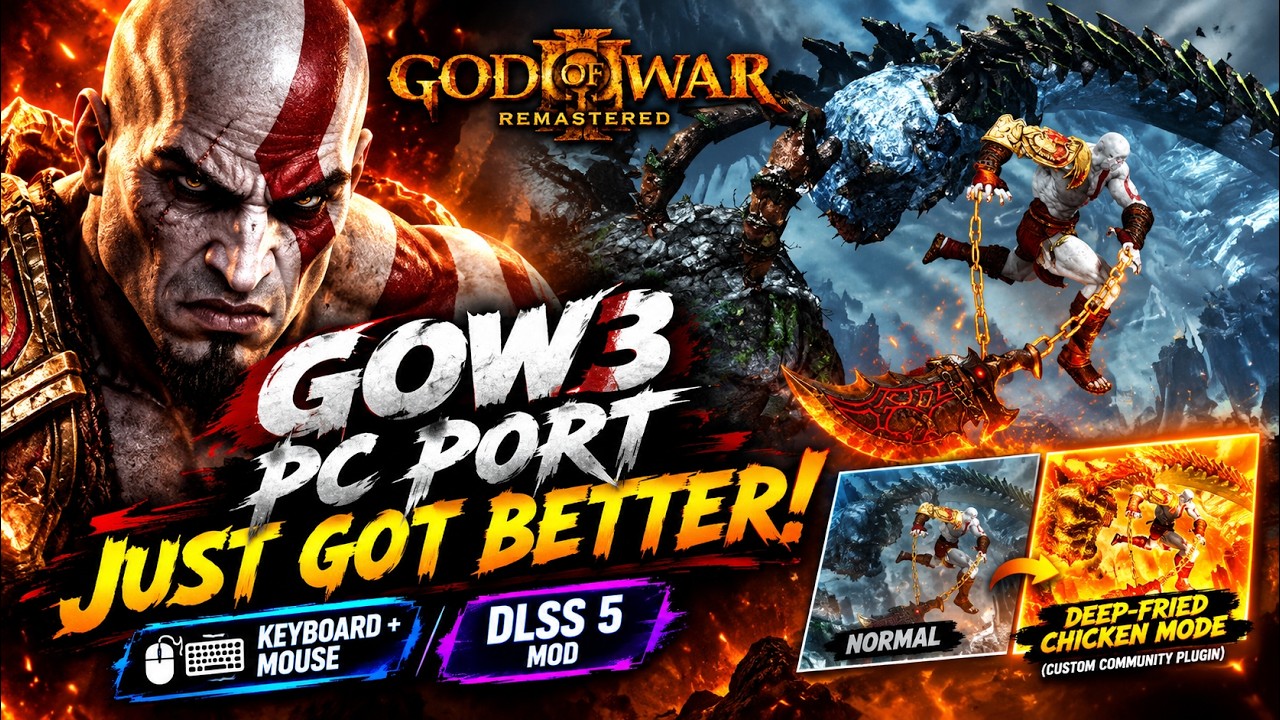 Обновление порта God of War 3 на ПК 🔥 Мышь и клавиатура + мод на DLSS 5!