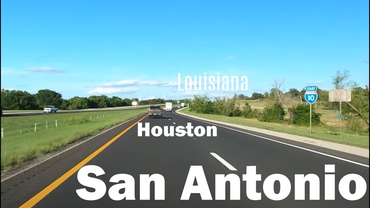 I-10 TX 2/2: San Antonio to Houston, to Louisiana line (real time 4K60, detailed timestamps)