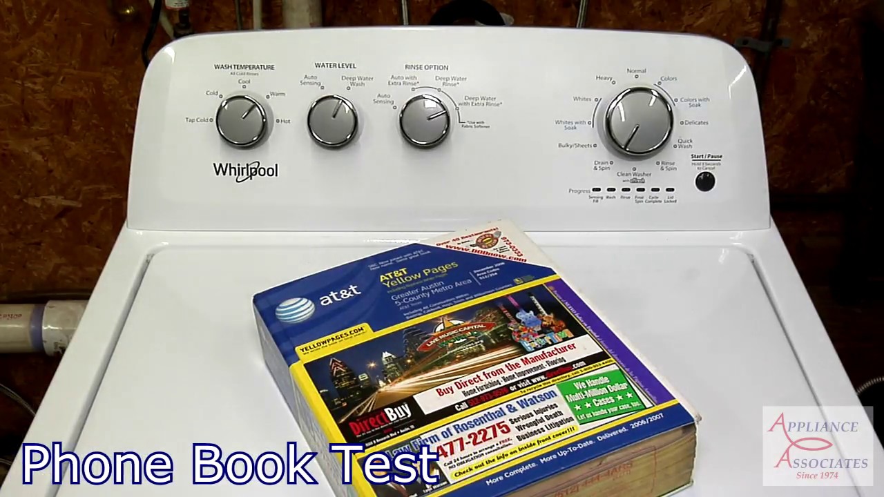 WTW4855HW Whirlpool, Phone Book Test