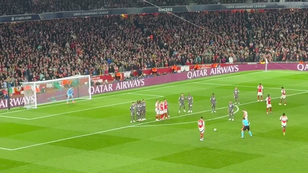 Declan Rice free kick against Real Madrid from the stands.