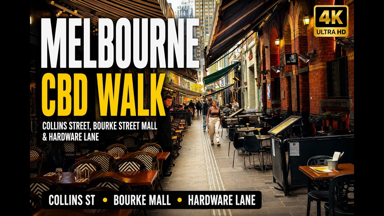 Melbourne CBD Walk 🇦🇺 Collins Street, Bourke Street Mall & Hardware Lane | 4K Walking Tour