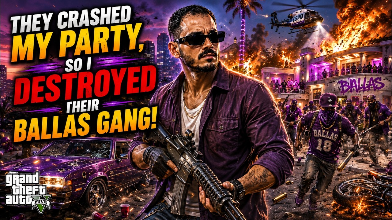 BALLAS GANG DESTROYED FRANKLIN'S PARTY! 🍻 The Ultimate Revenge | GTAV 