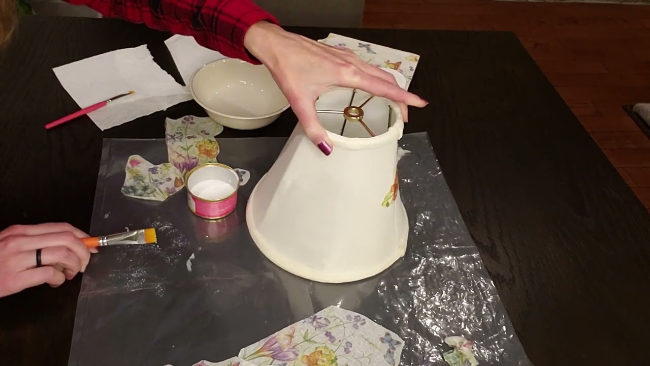 Napkin Decoupage Lampshade