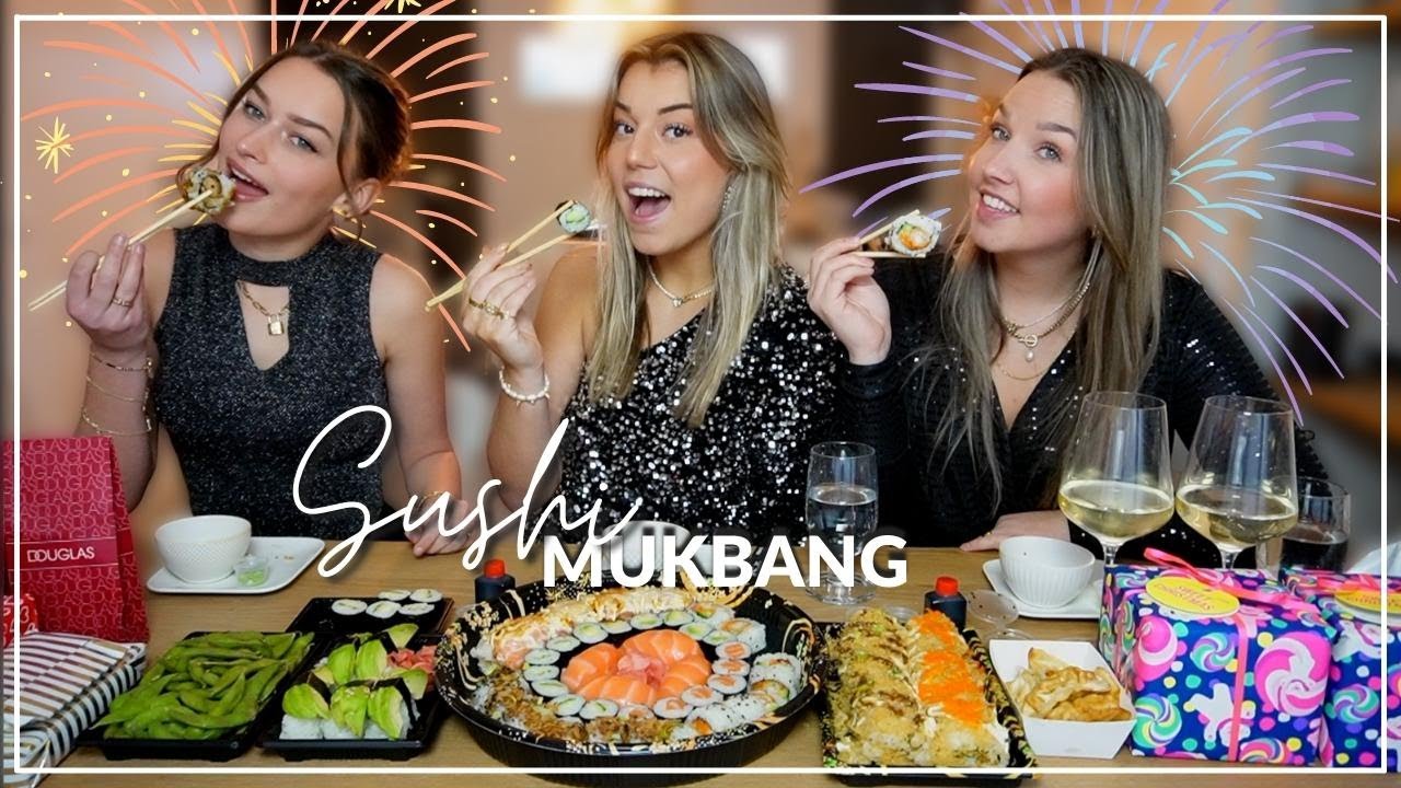 MEGA SUSHI MUKBANG 🍣🍱 HAPPY 2022! 🎆 | Sara Verwoerd