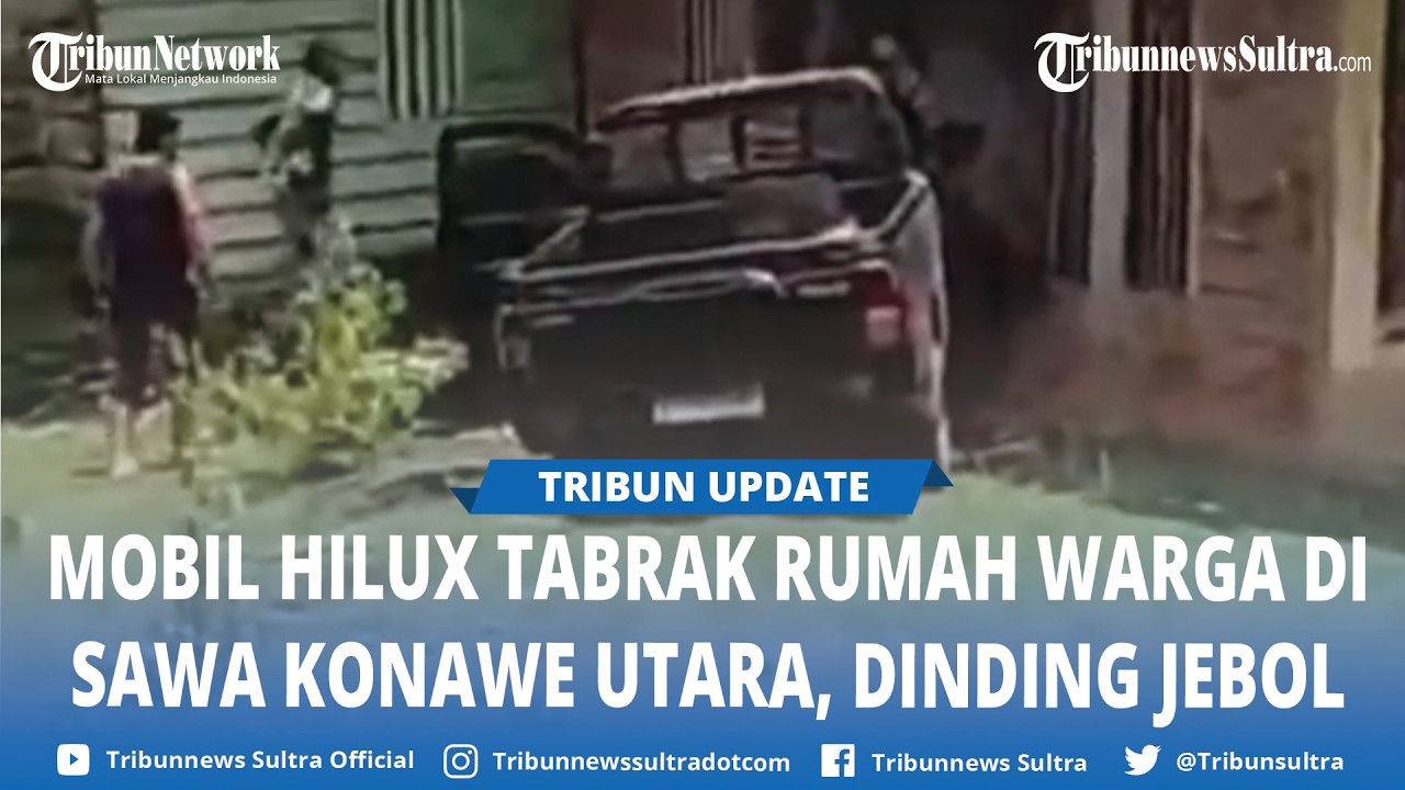 Mobil Toyota Hilux Tabrak Rumah Warga hingga Roboh di Sawa Konawe Utara Sulawesi Tenggara
