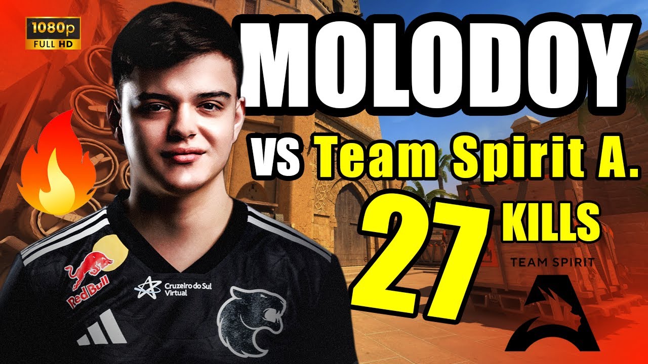 MOLODOY the New player of FURIA vs Team Spirit A. - POV 🔥 27 KlLLS AWP - Danil 
