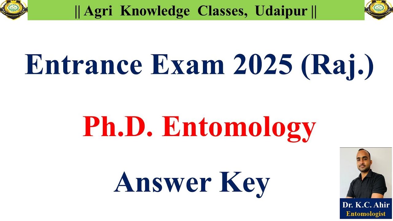 Ph.D. Entomology Entrance Exam 2025 Answer Key