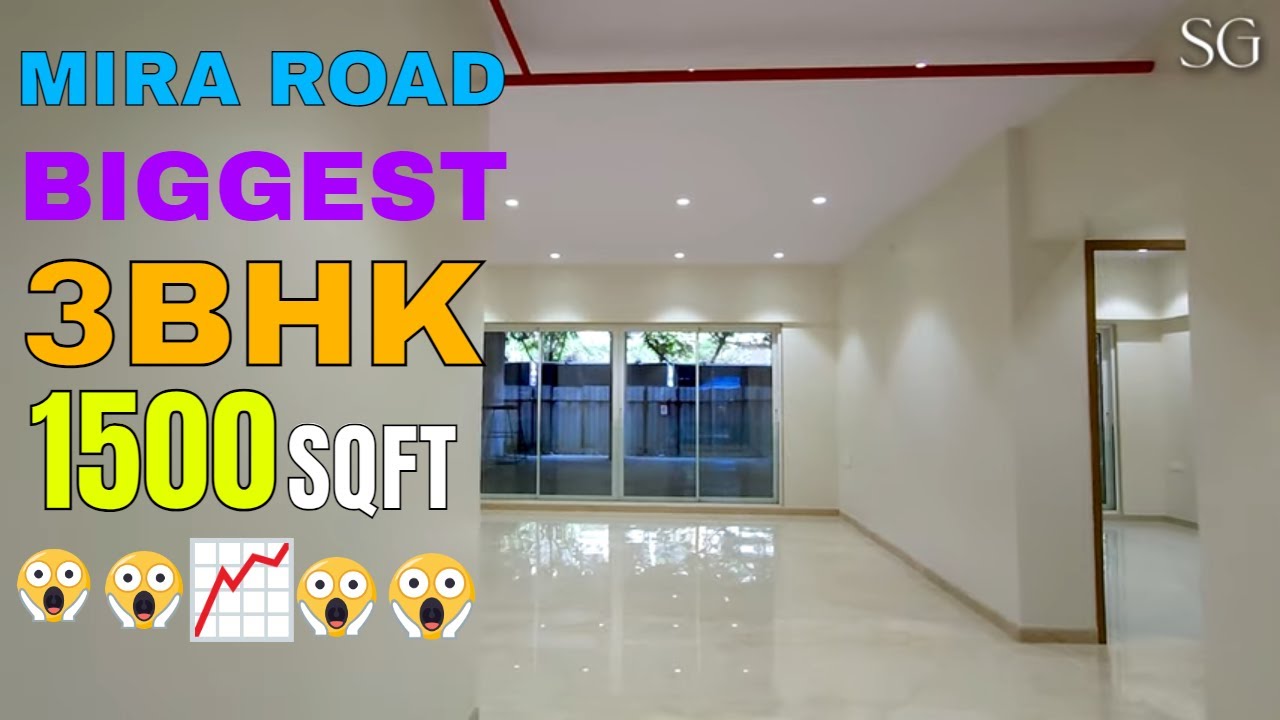 3BHK Biggest Flat @ Mira road  || 1500+ SQFT RERA Carpet