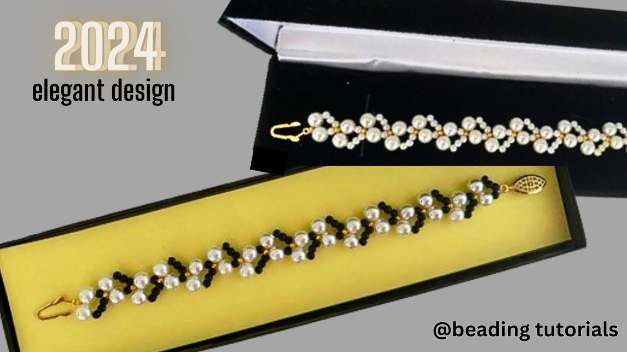 jewelry making tutorial. white and black bracelets. diy beaded jewelry