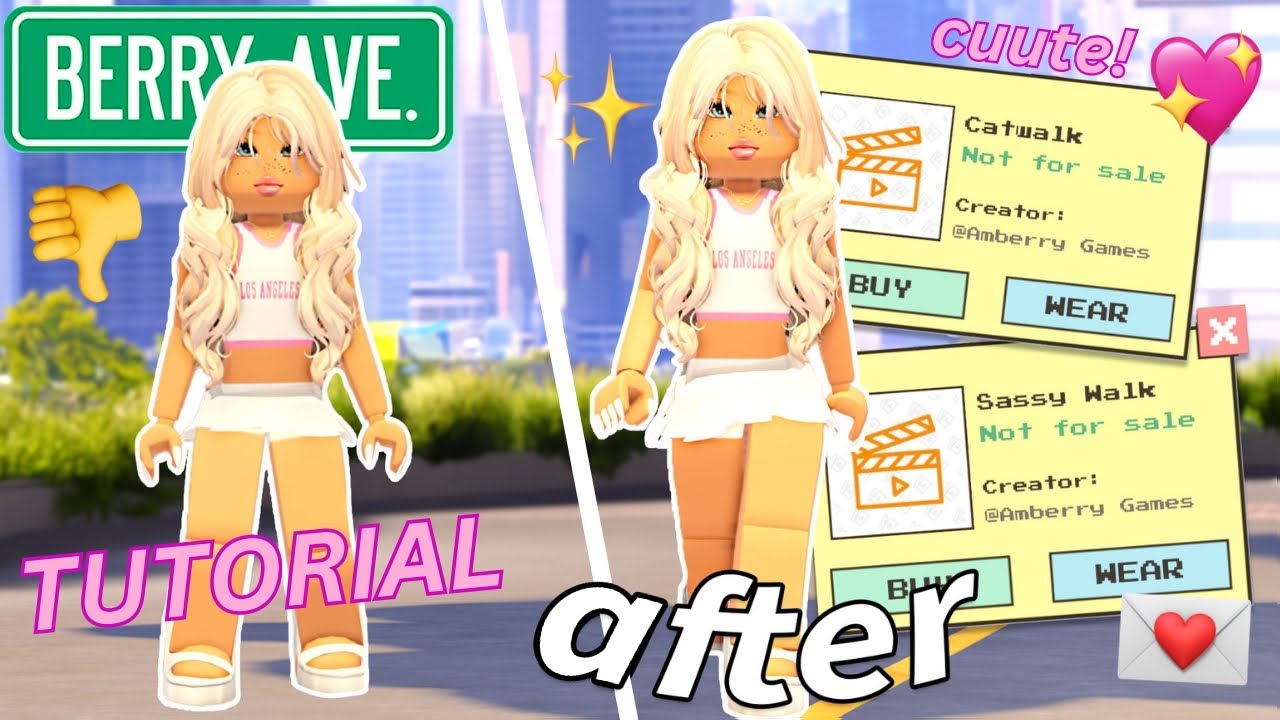 How To Get REALISTIC CUTE WALK ANIMATIONS Tutorial For Berry Avenue!