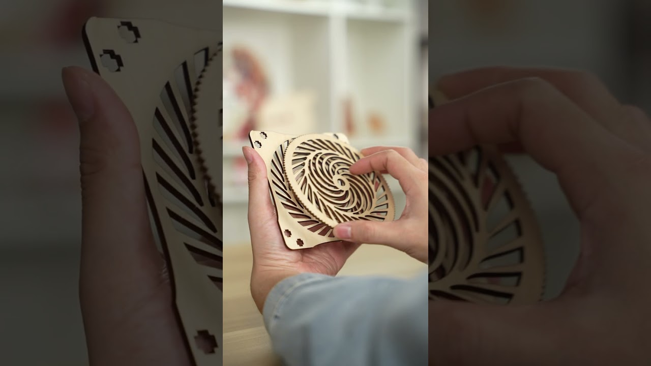 Wooden Rotating Cup Coaster -  Made by Sculpfun S30 Pro   #sculpfun #woodworking  #viralvideo
