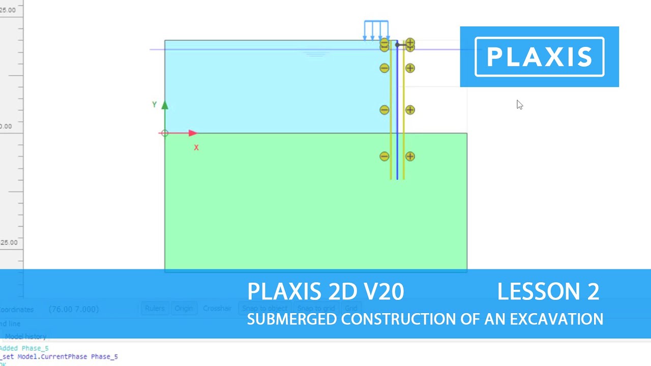 Plaxis 2D V20: Lesson 2 Submerged Construction of an Excavation